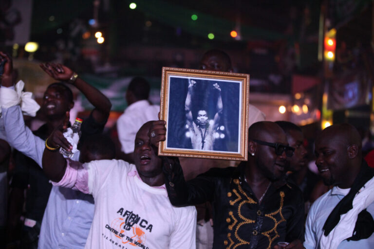 Afrobeat fans at the New Afrika Shrine in Lagos, Nigeria, Sunday, Oct. 21, 2012. (AP Photo/Sunday Alamba, File)